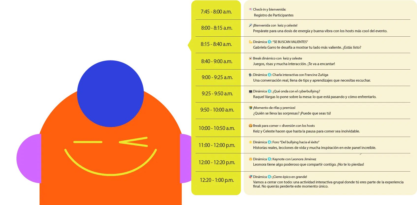 Agenda del evento
